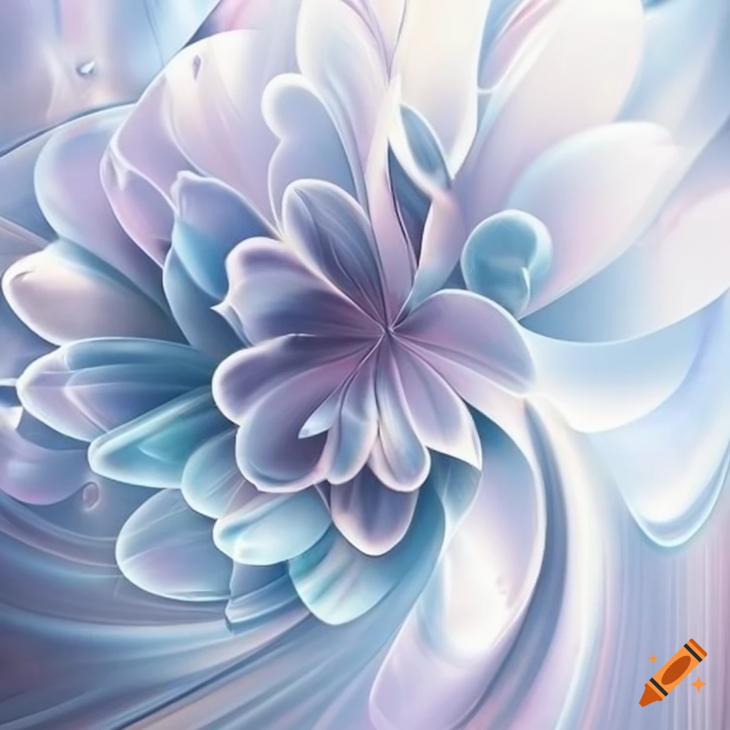 Abstract artwork with metallic flowers