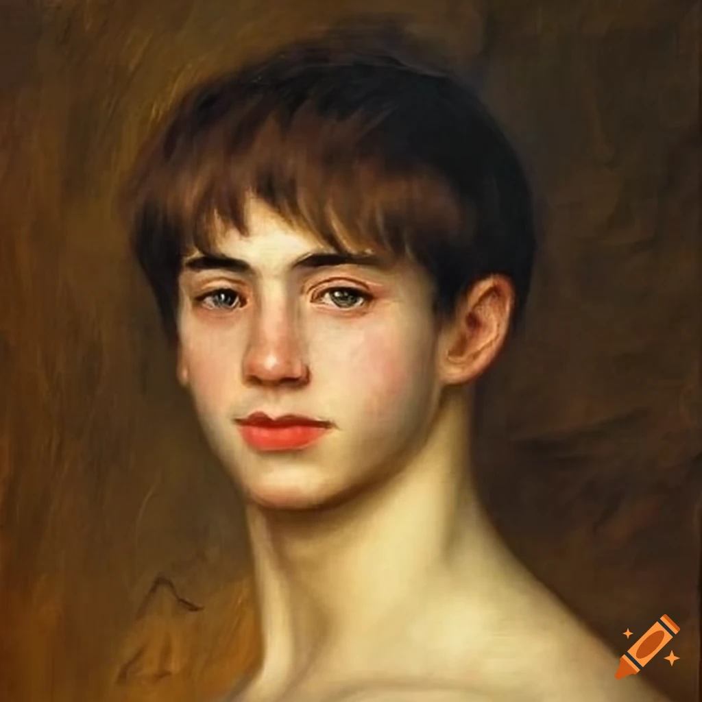 oil painting of a confident Greek god