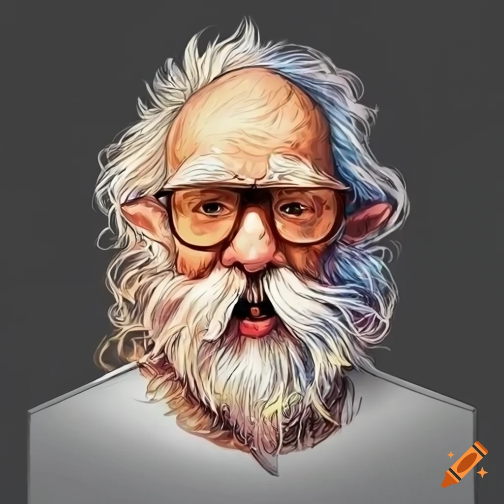 sticker of a wise old dwarf with a beard