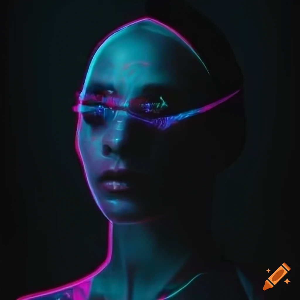 glitch art polaroid portrait of a stylish individual