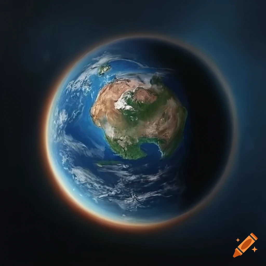 realistic oil painting of a planet in space