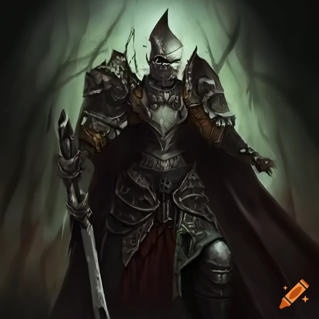 artwork of a spectral fox knight in a surreal landscape