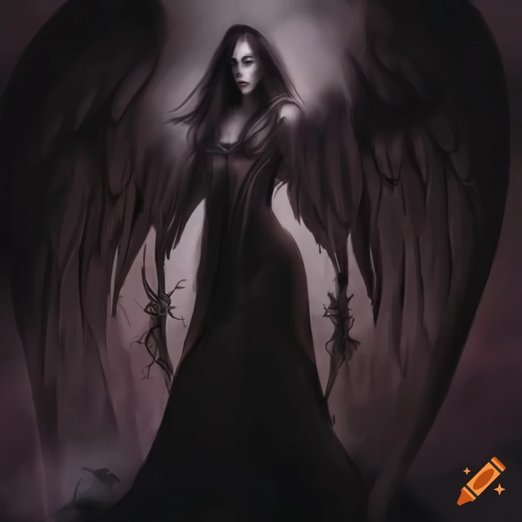 Image of a dark angel on Craiyon