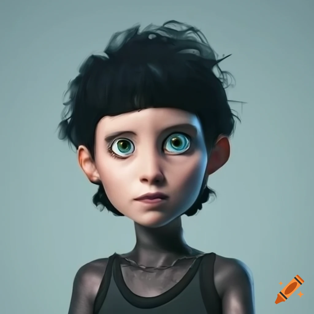 illustration of Lisbeth Salander as a Pixar character