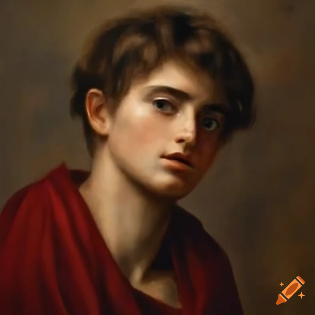 oil painting of a confident Greek god