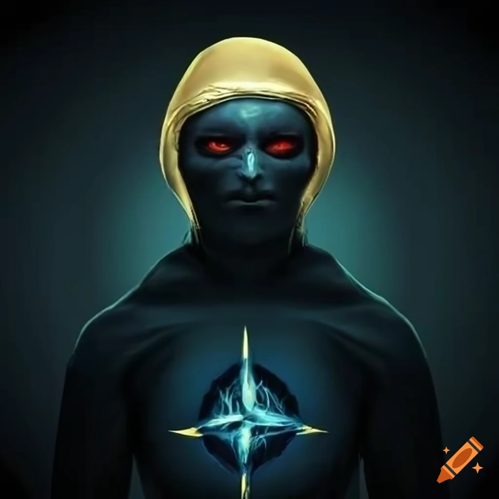 digital illustration of a menacing NATO supervillain