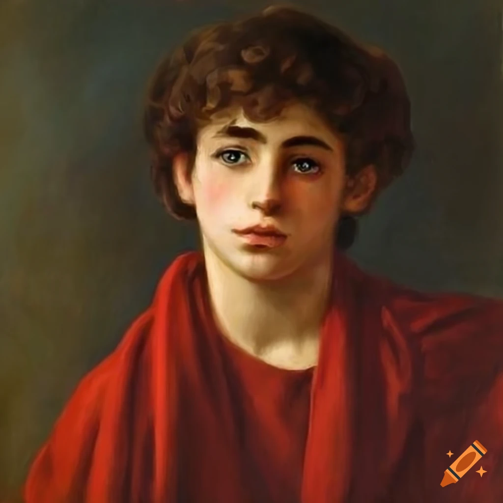 oil painting of a confident and mighty male god