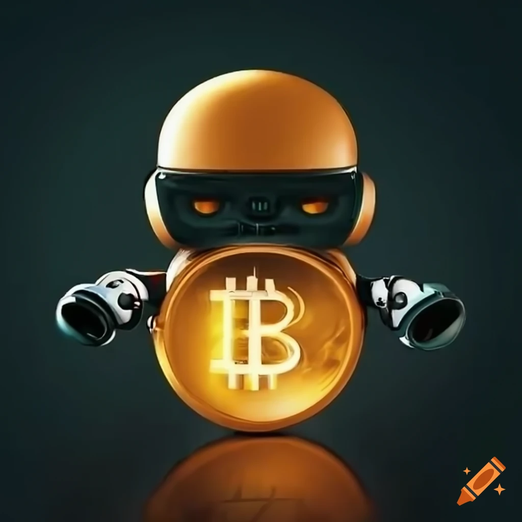 Image of a bitcoin trading robot on Craiyon