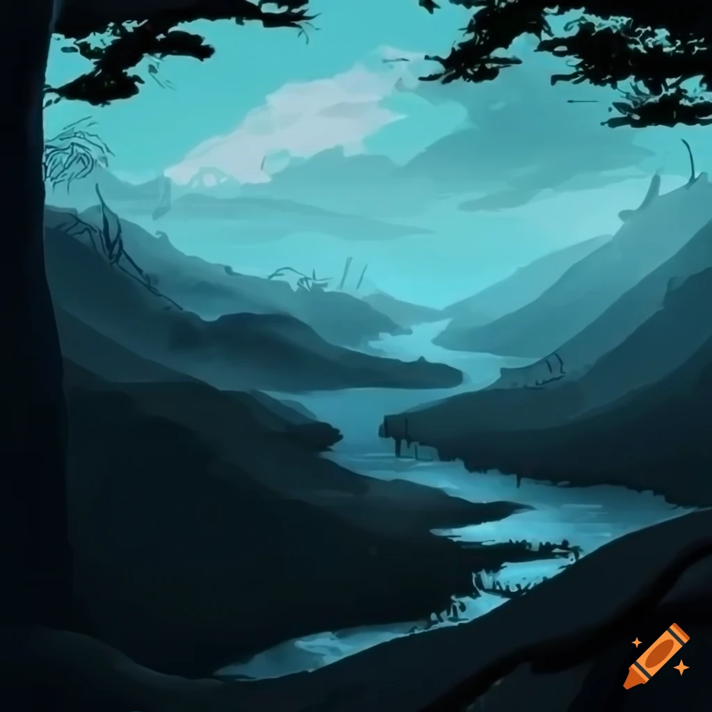anime style wallpaper of a Japanese landscape