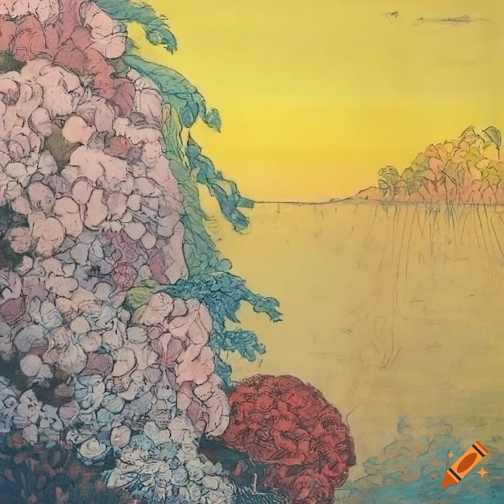 image of colorful garden during golden hour