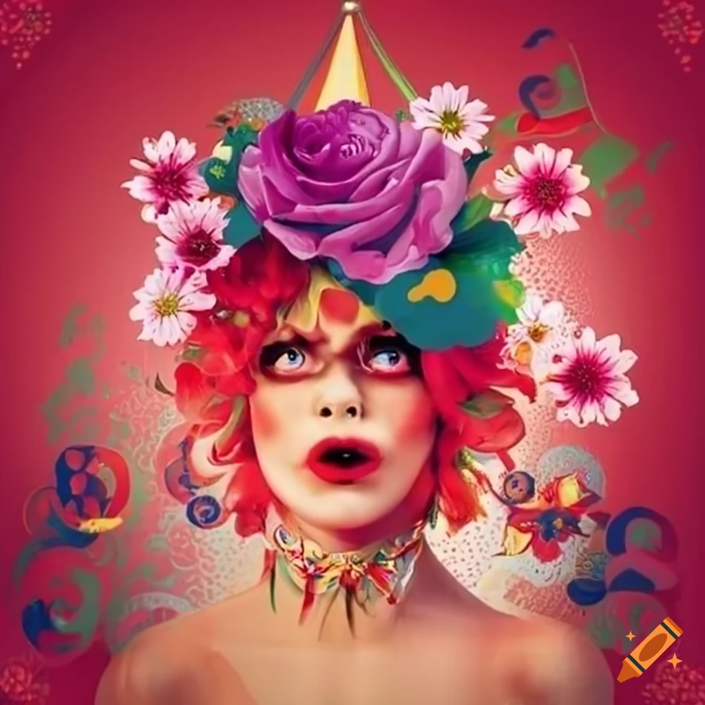 invitation design for flower circus anniversary