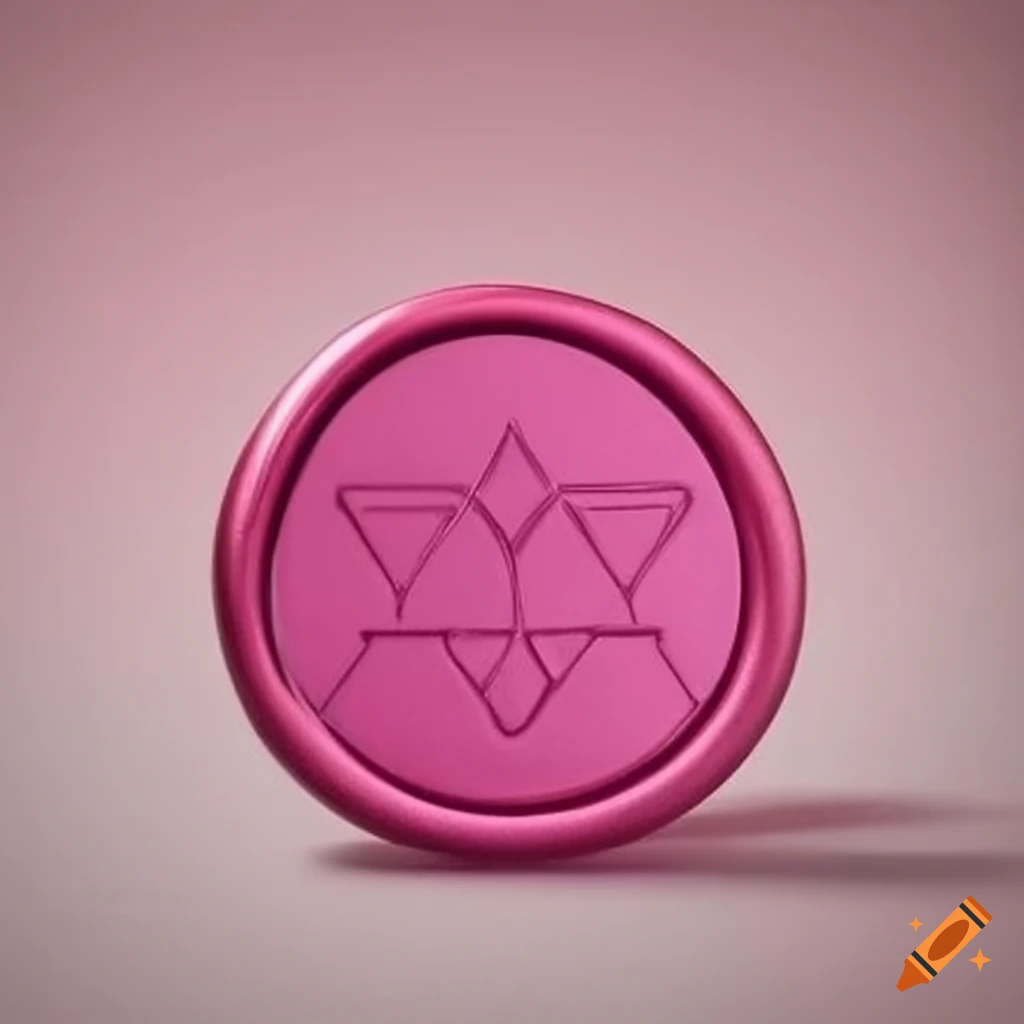 fuchsia pink diamond-shaped wax seal