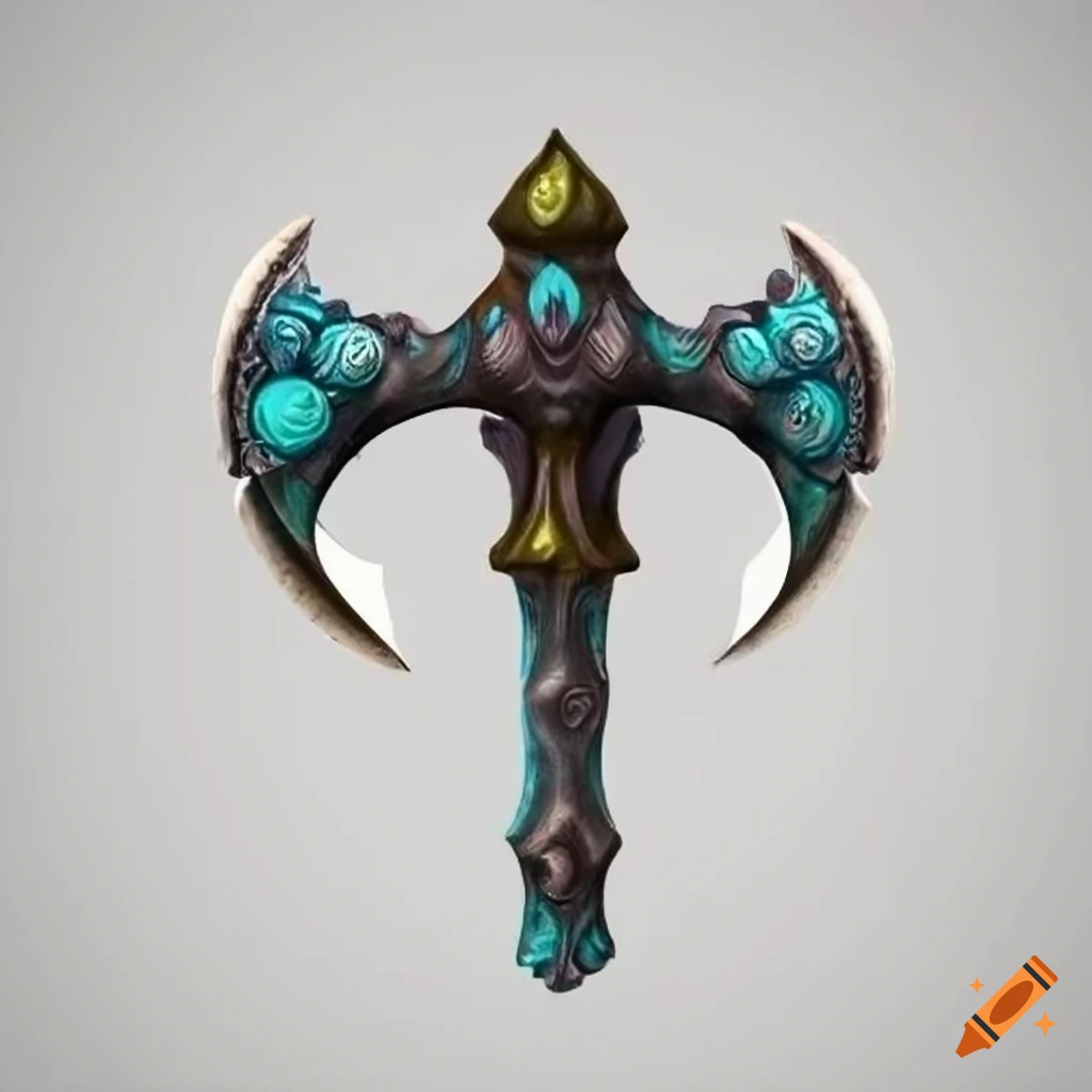 spring-themed ornate pickaxe on white background