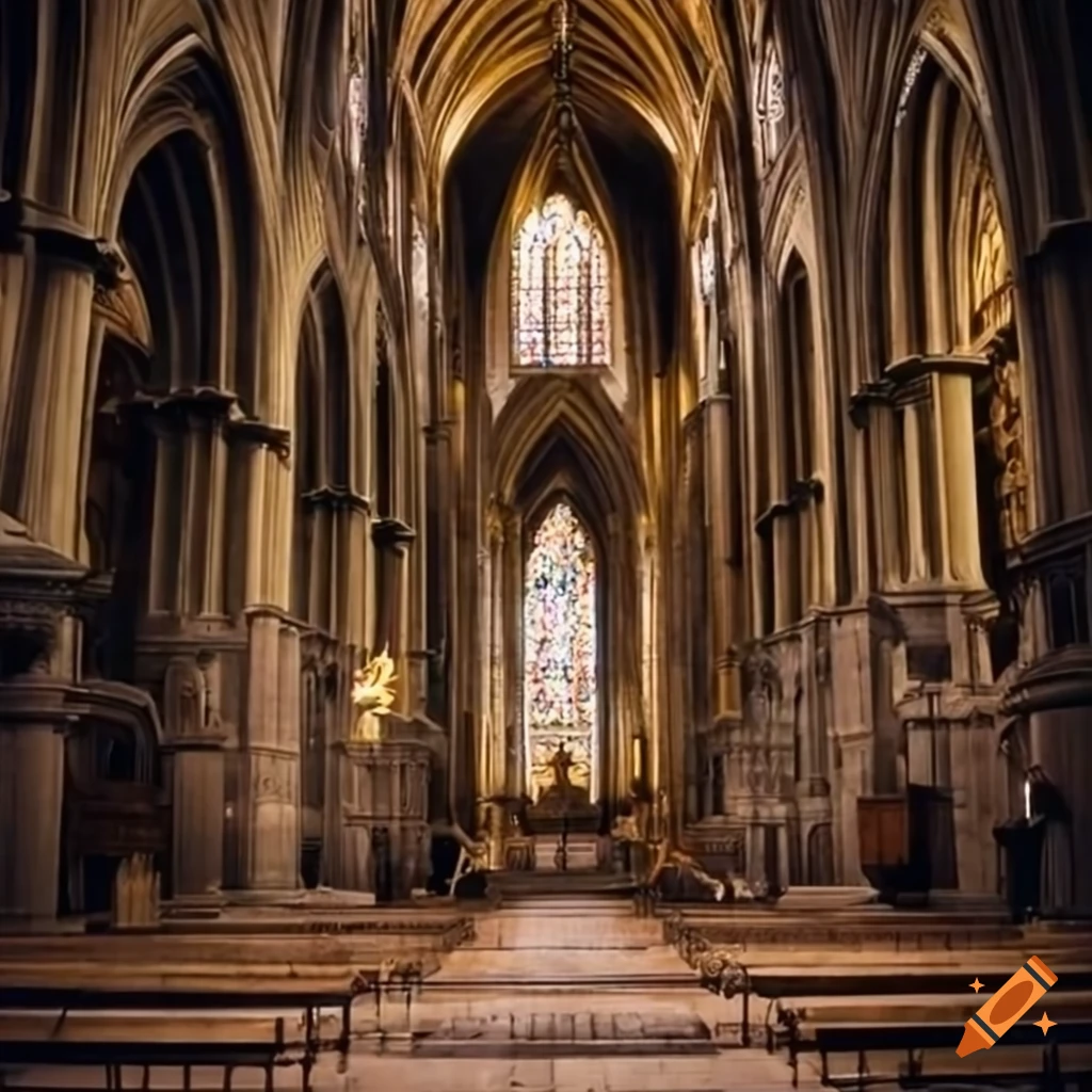 vintage interior of a cathedral
