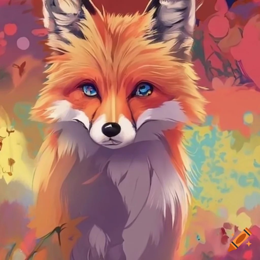 bold and colorful artwork of a fox