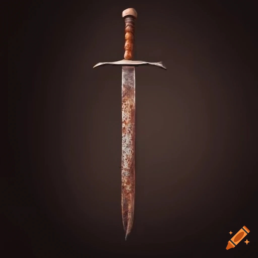 Vintage rusty sword on craiyon