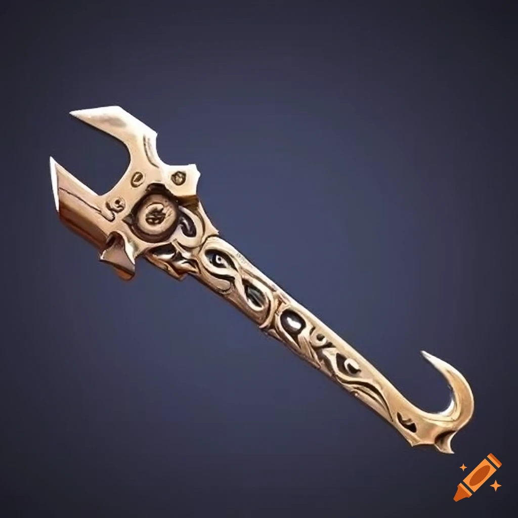 Ornate wrench for a video game on Craiyon