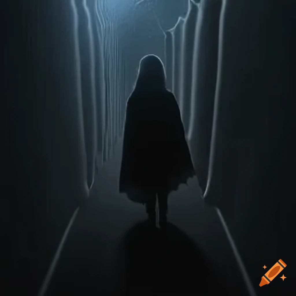 first person view of a shadowy labyrinth