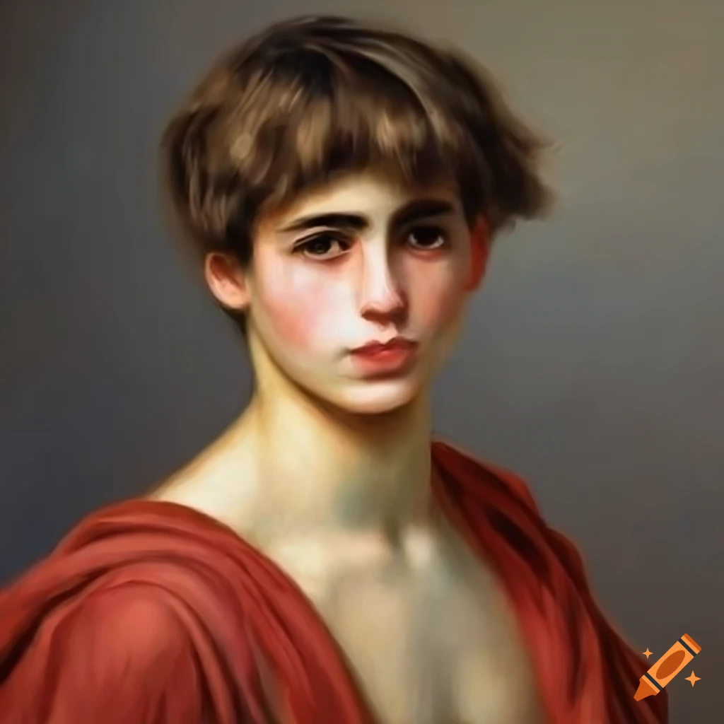 Monet oil painting of a confident and powerful male god