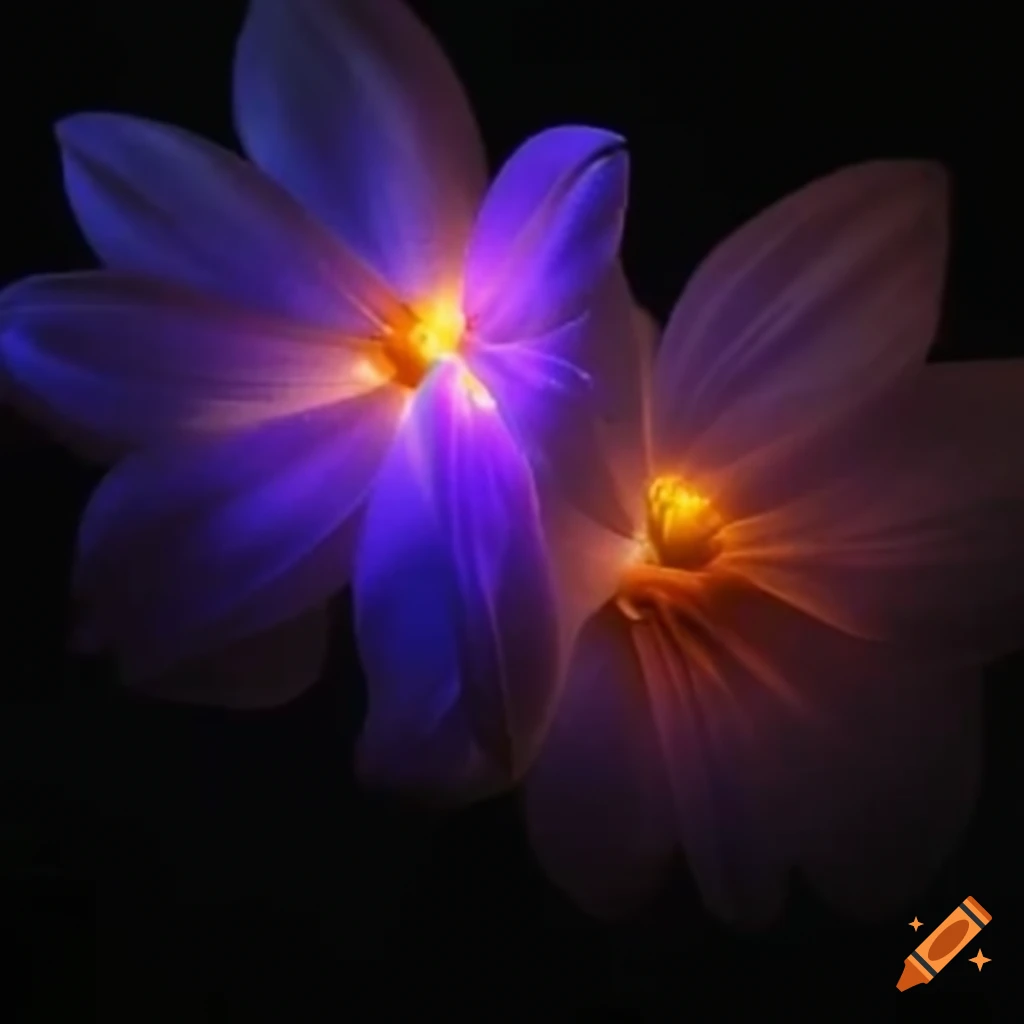 nighttime glowing flower photo