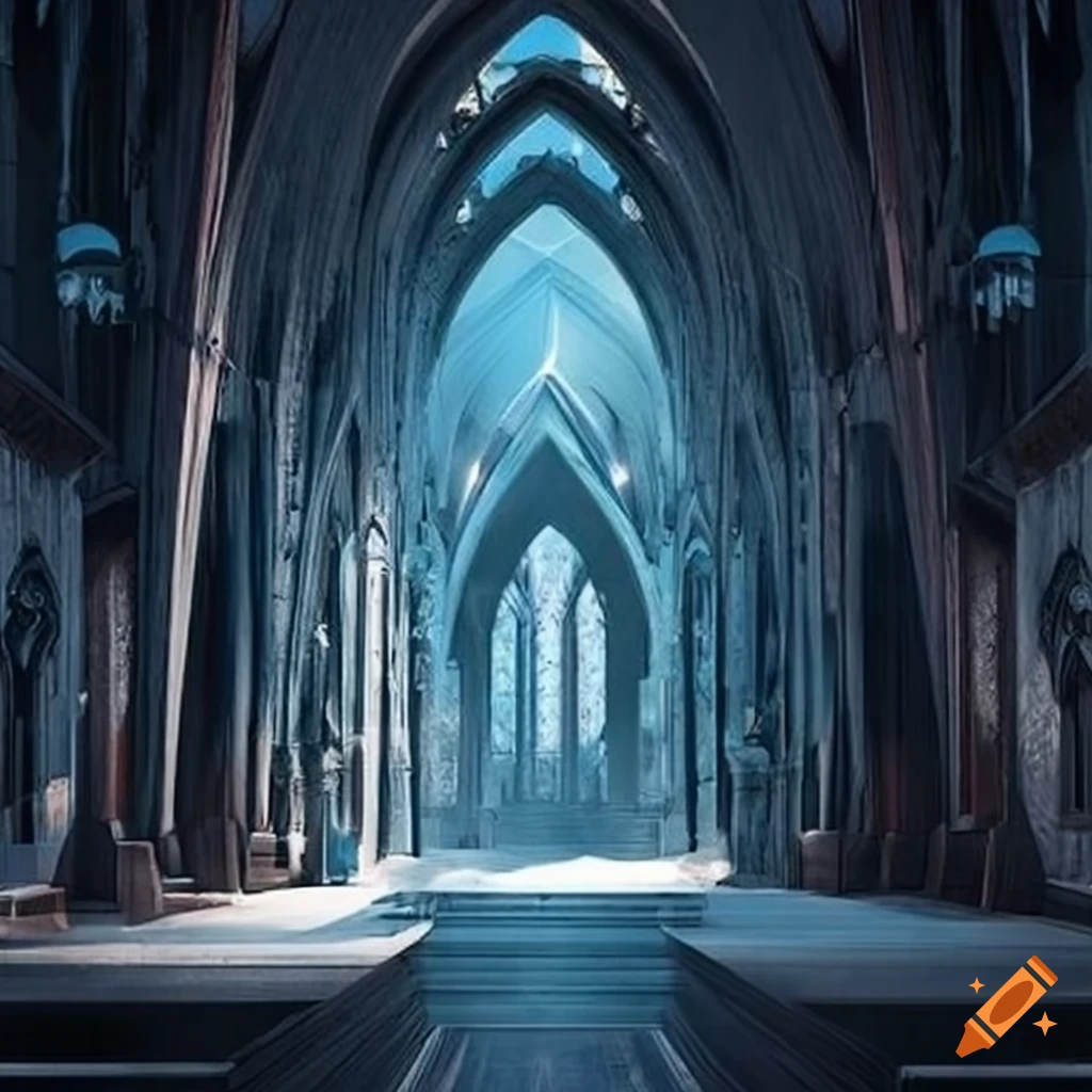 illusion-like cabin with cathedral-like architecture