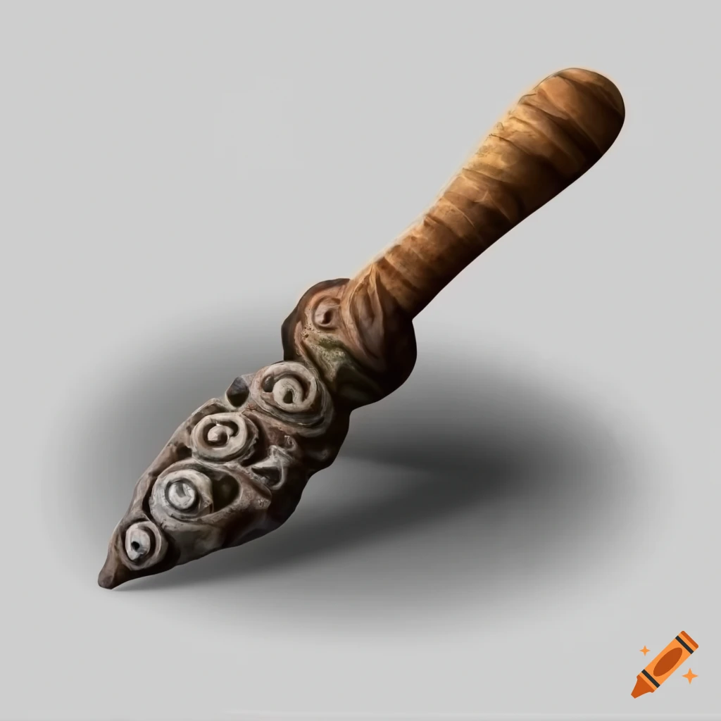 stone garden hoe for video game design