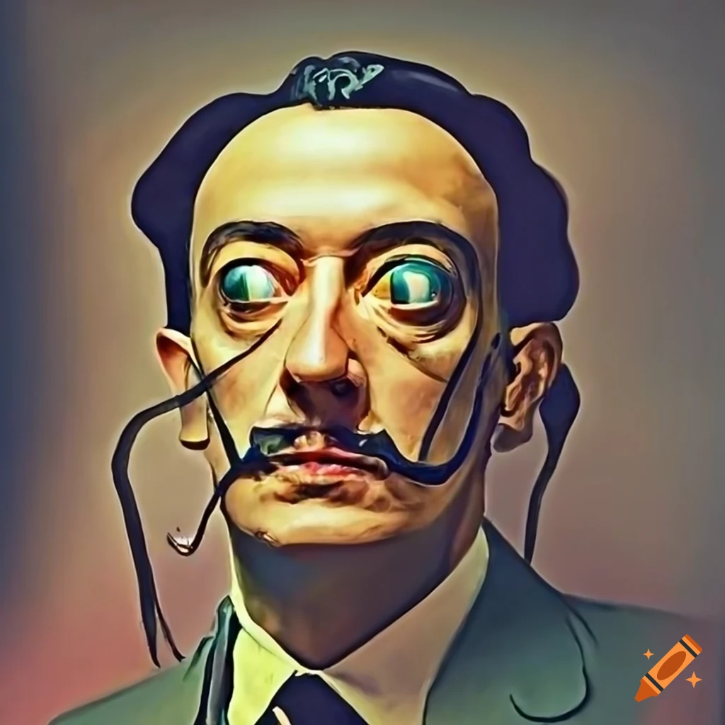 abstract surrealist portrait of Salvador Dalí