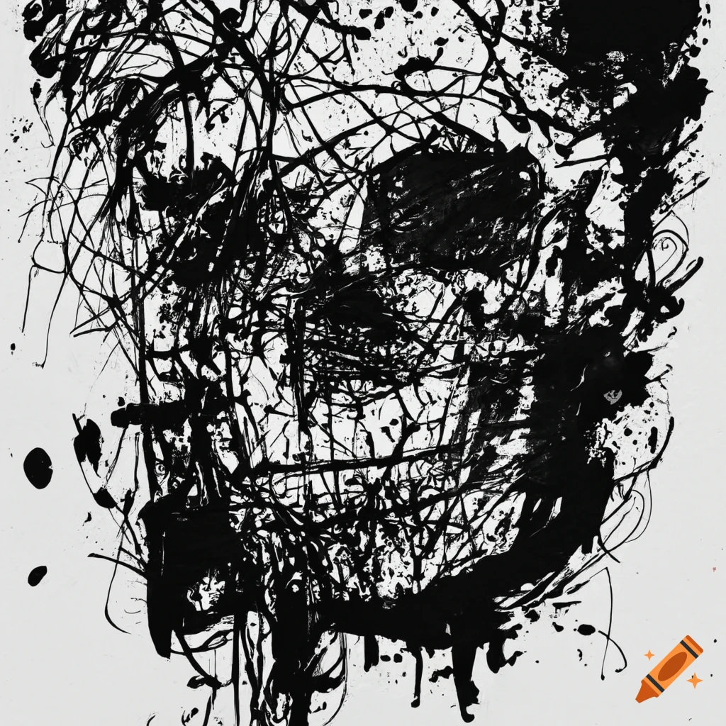 Minimalist ink illustration of an abstract skull on Craiyon