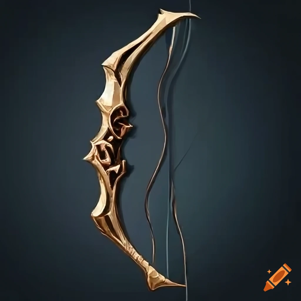 The Ranger With The Magic Bow Level 11 Picture of a dragonbone bow on Craiyon