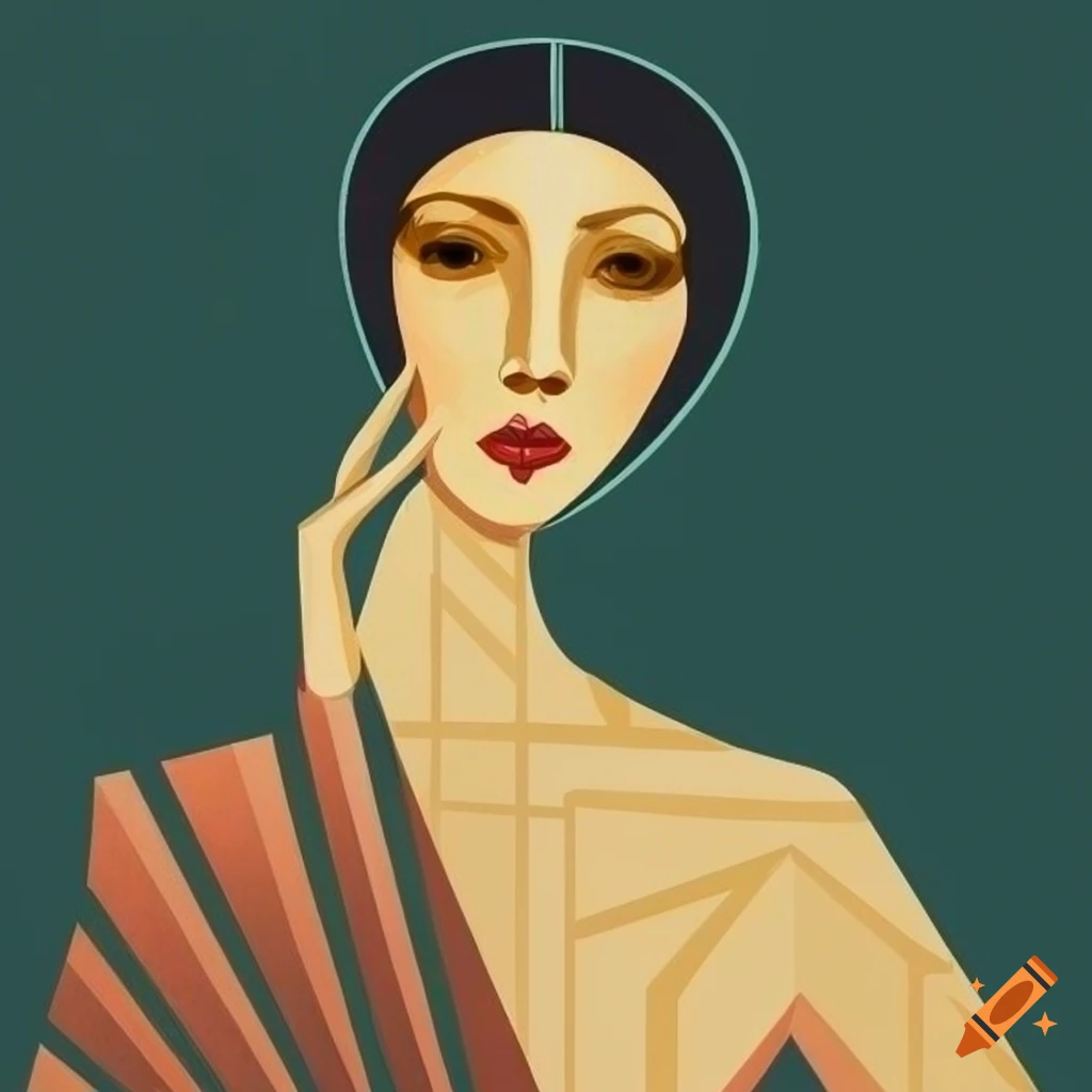 art deco illustration of a woman