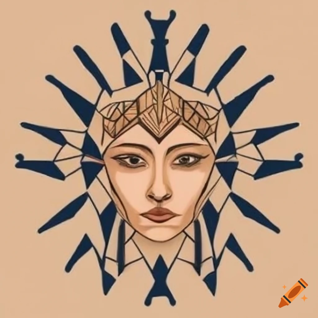 Geometric art deco face