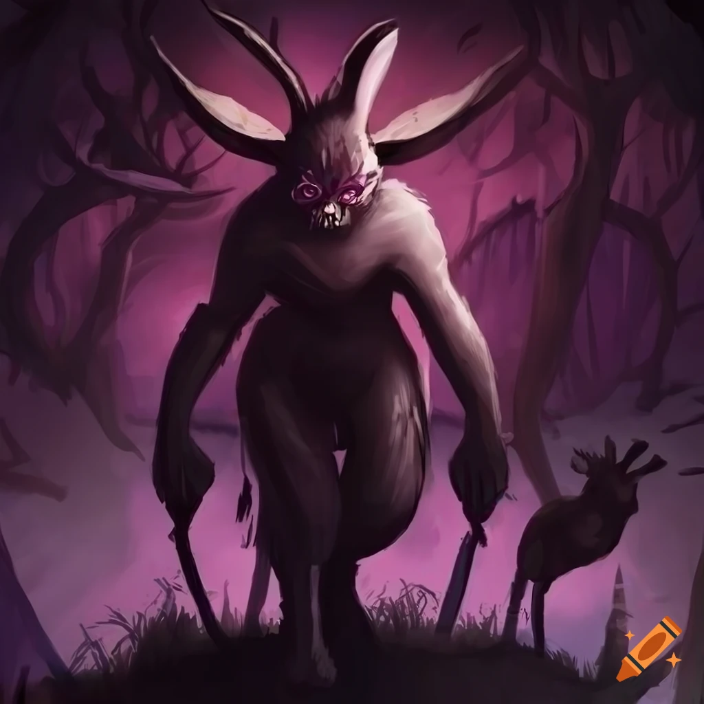 Eviscerating Rabbit Illustration of a menacing rabbit in the Underdark on Craiyon