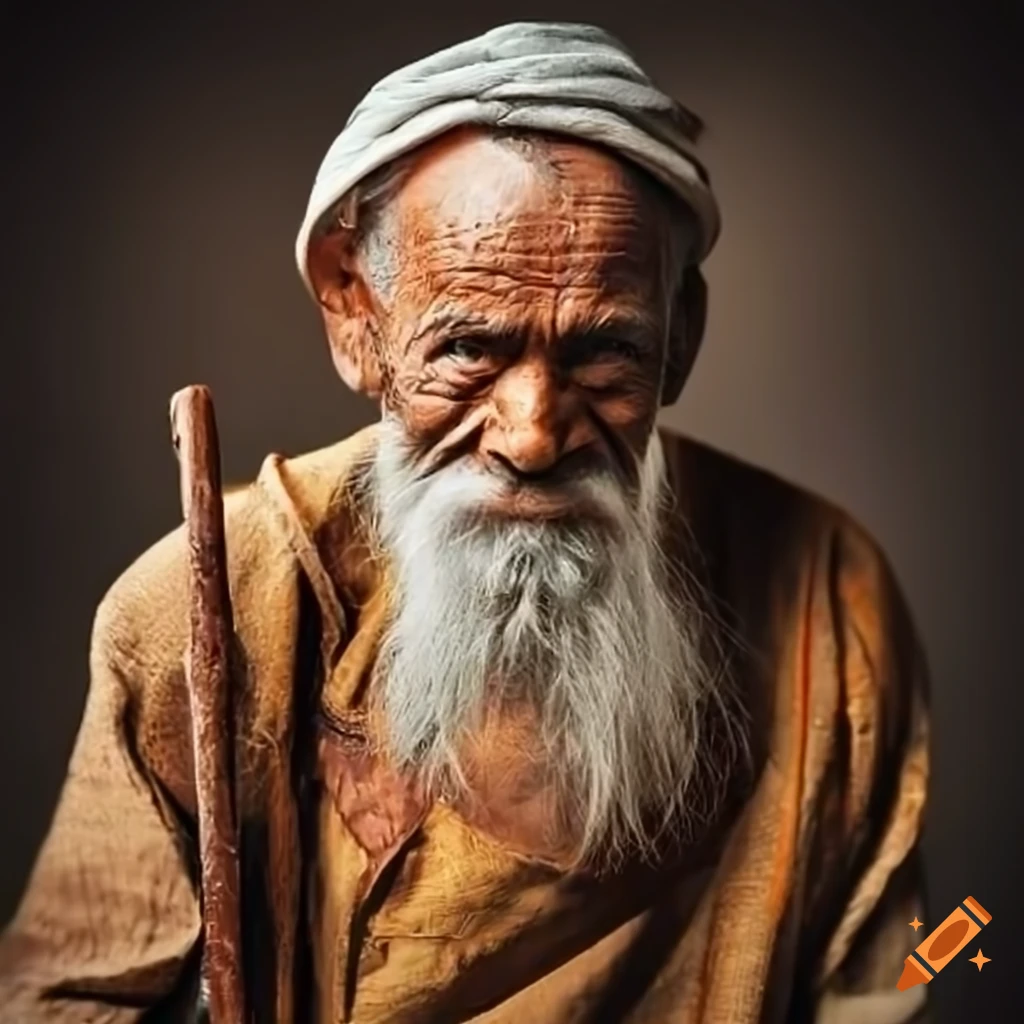 portrait of an elderly traveling merchant