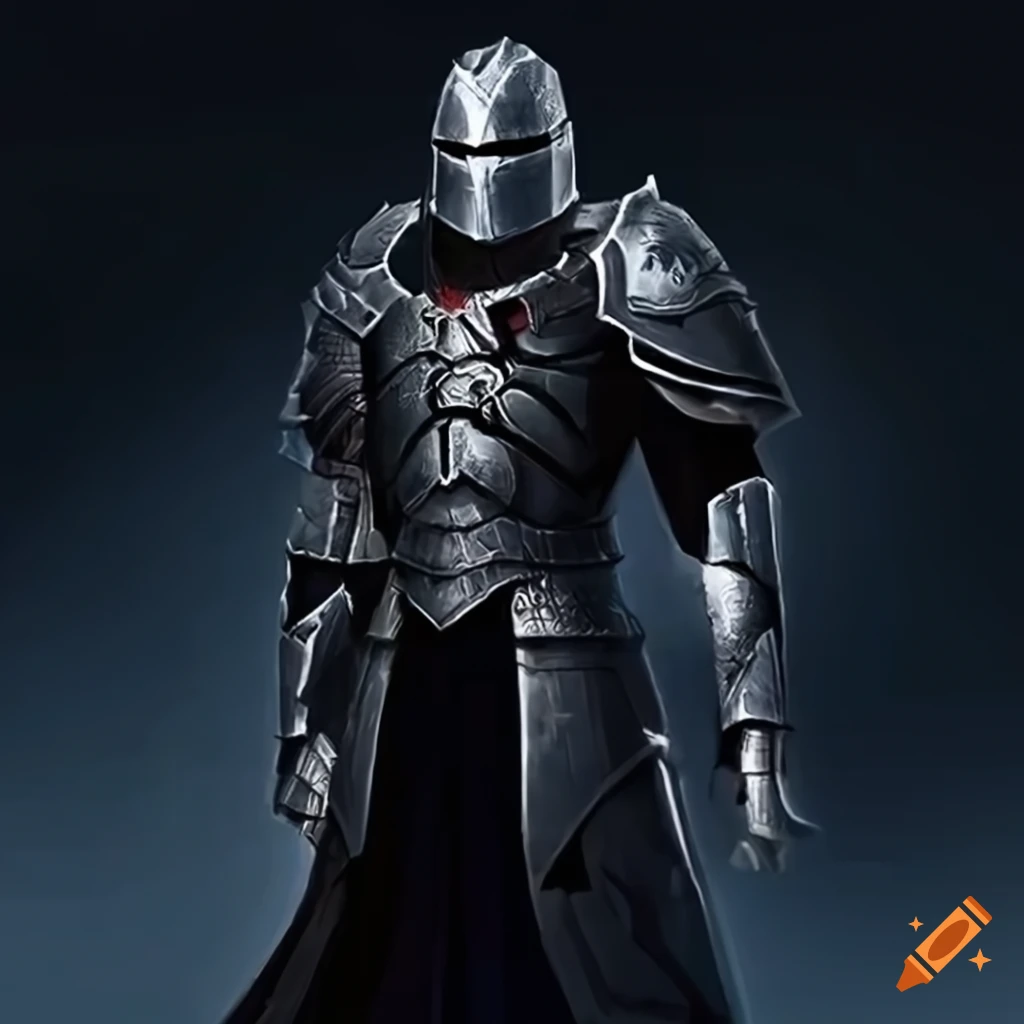 digital art of a black armored knight