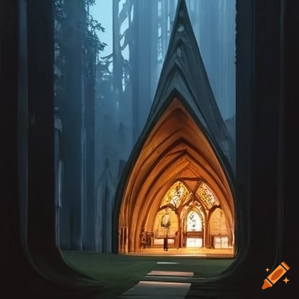 illusory vaulted architecture cabin resembling a cathedral