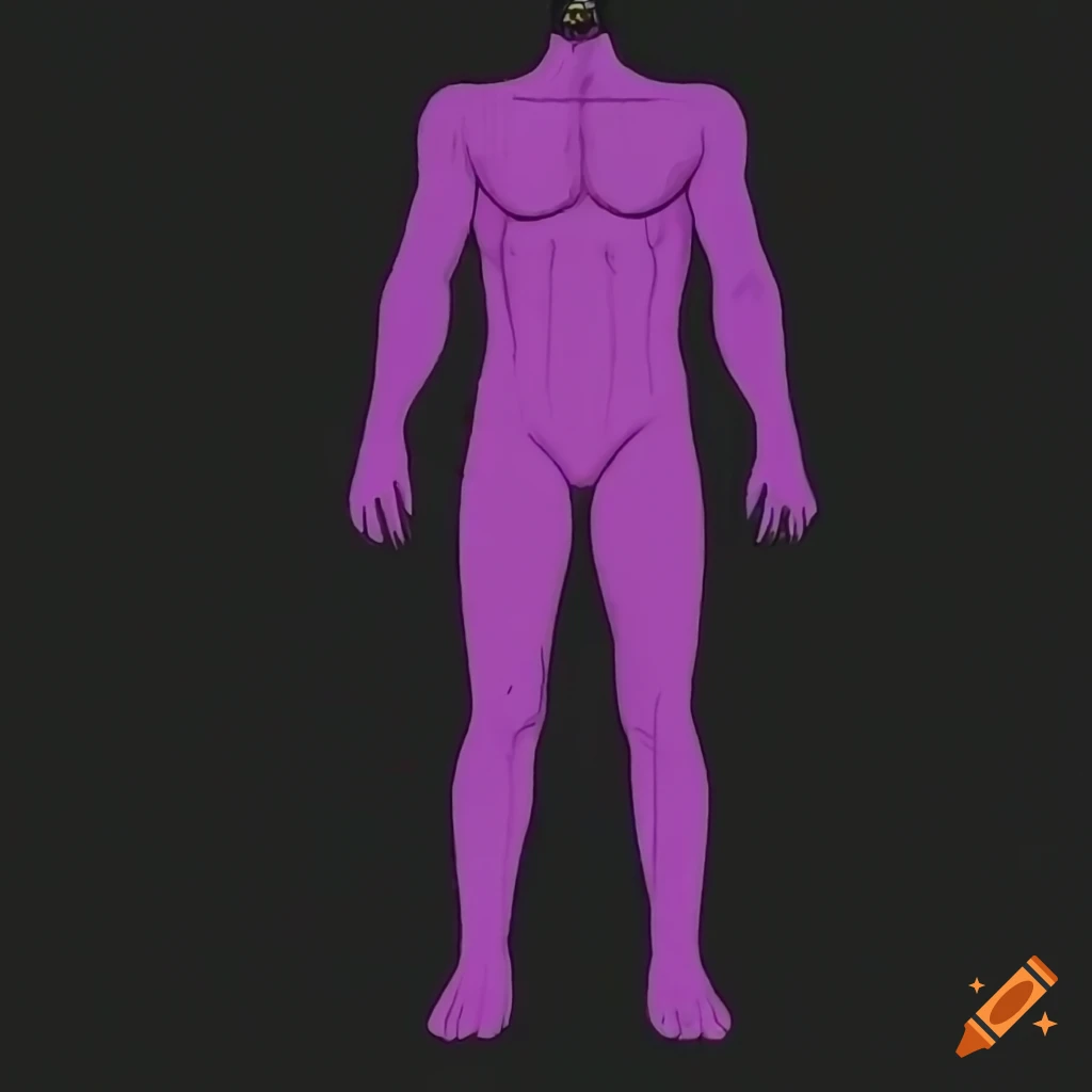 purple and pink schematic illustrations of man and woman bodies