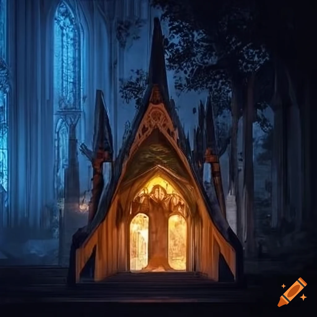 illusory armor architecture of a cathedral-like cabin