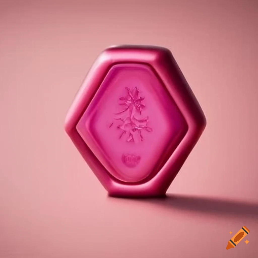 fuchsia pink diamond-shaped wax seal