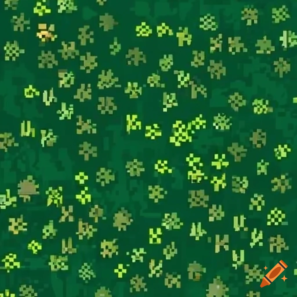 pixel art background with small leaves