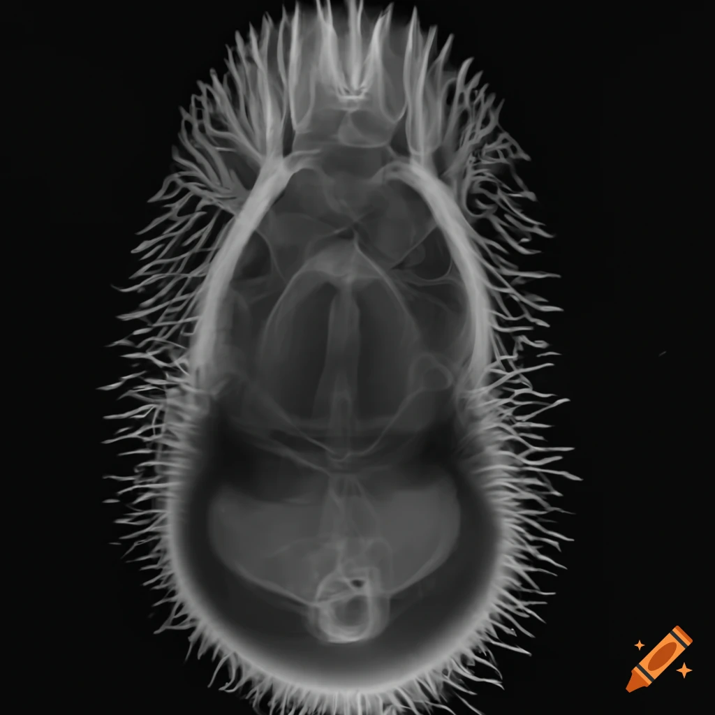 Xray of a hedgehog on Craiyon