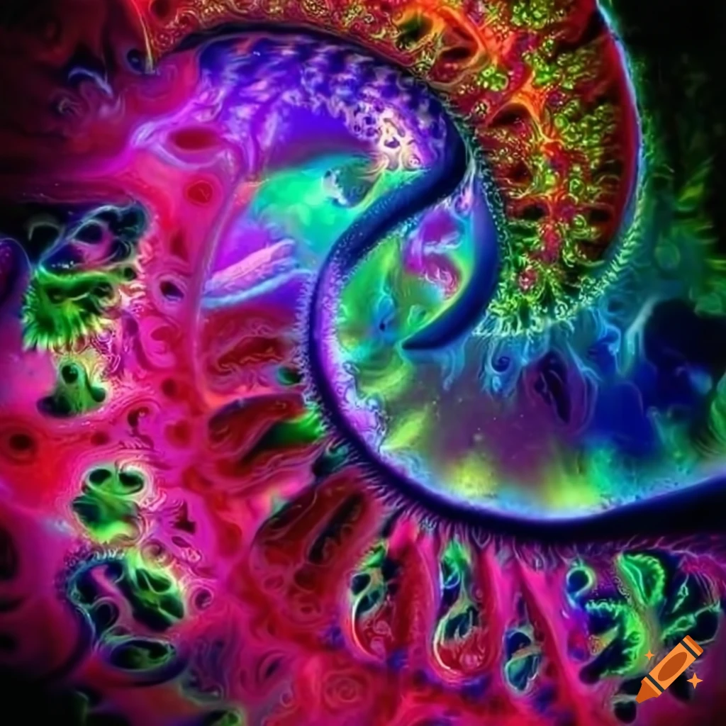 detailed fractal art inspired by Pre-Raphaelite style