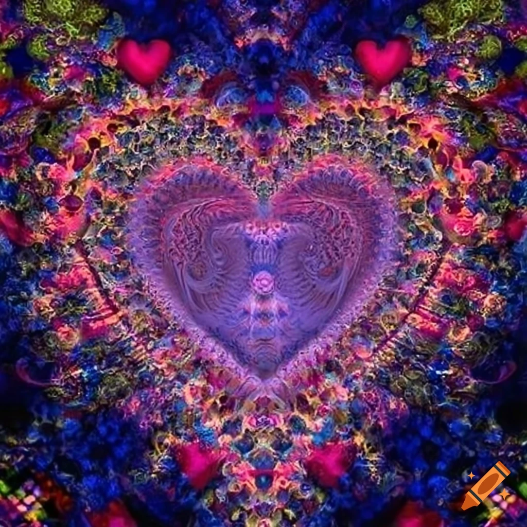Fractal style hearts on Craiyon