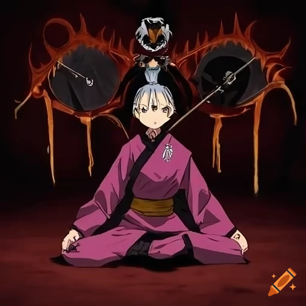 Black star soul eater in traditional shaolin clothes with unique