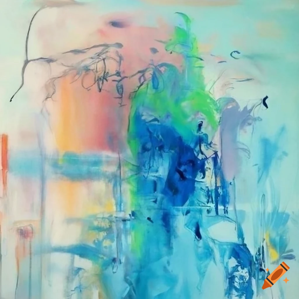 Abstract oil painting with fresh pastel colors on Craiyon