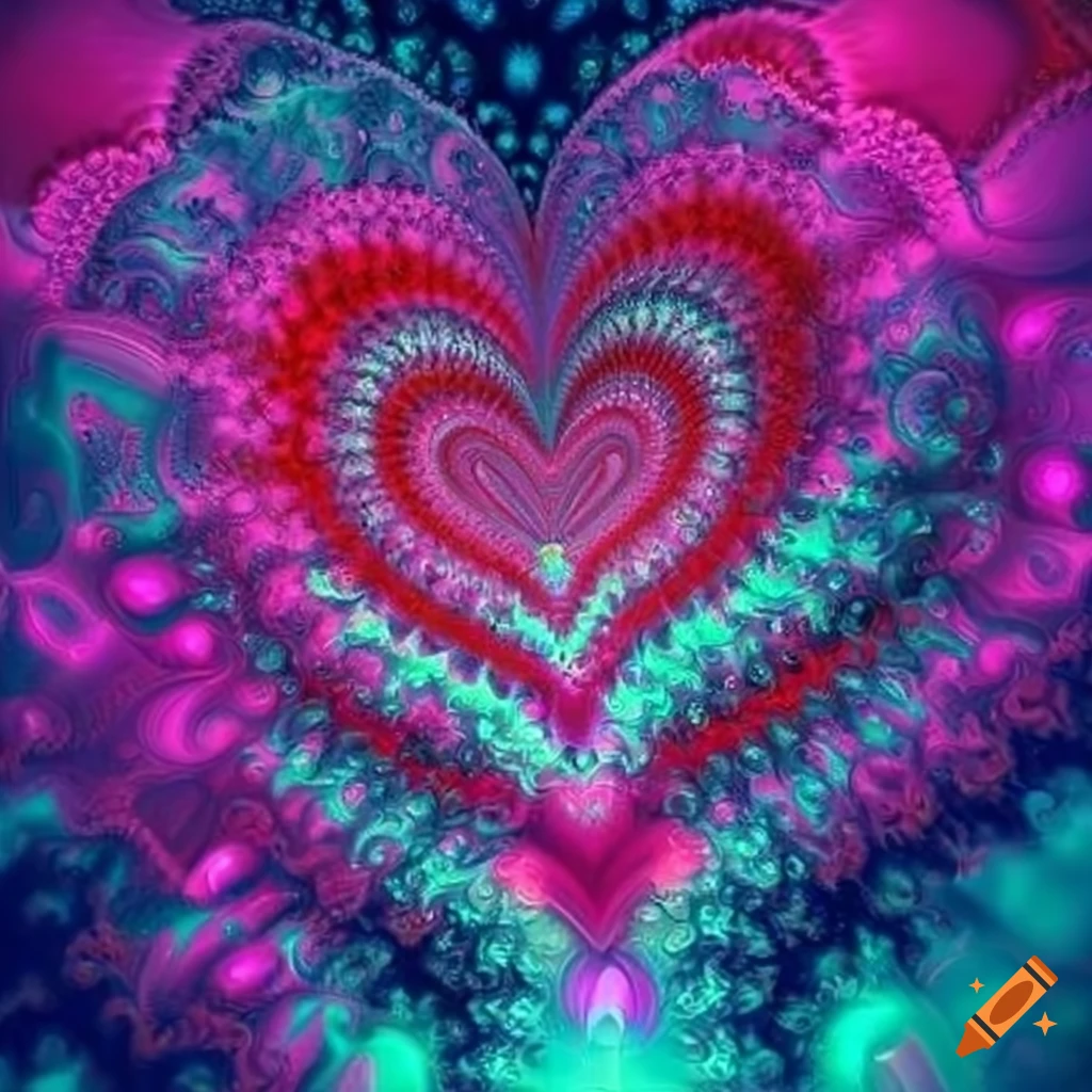 Fractal style hearts on Craiyon