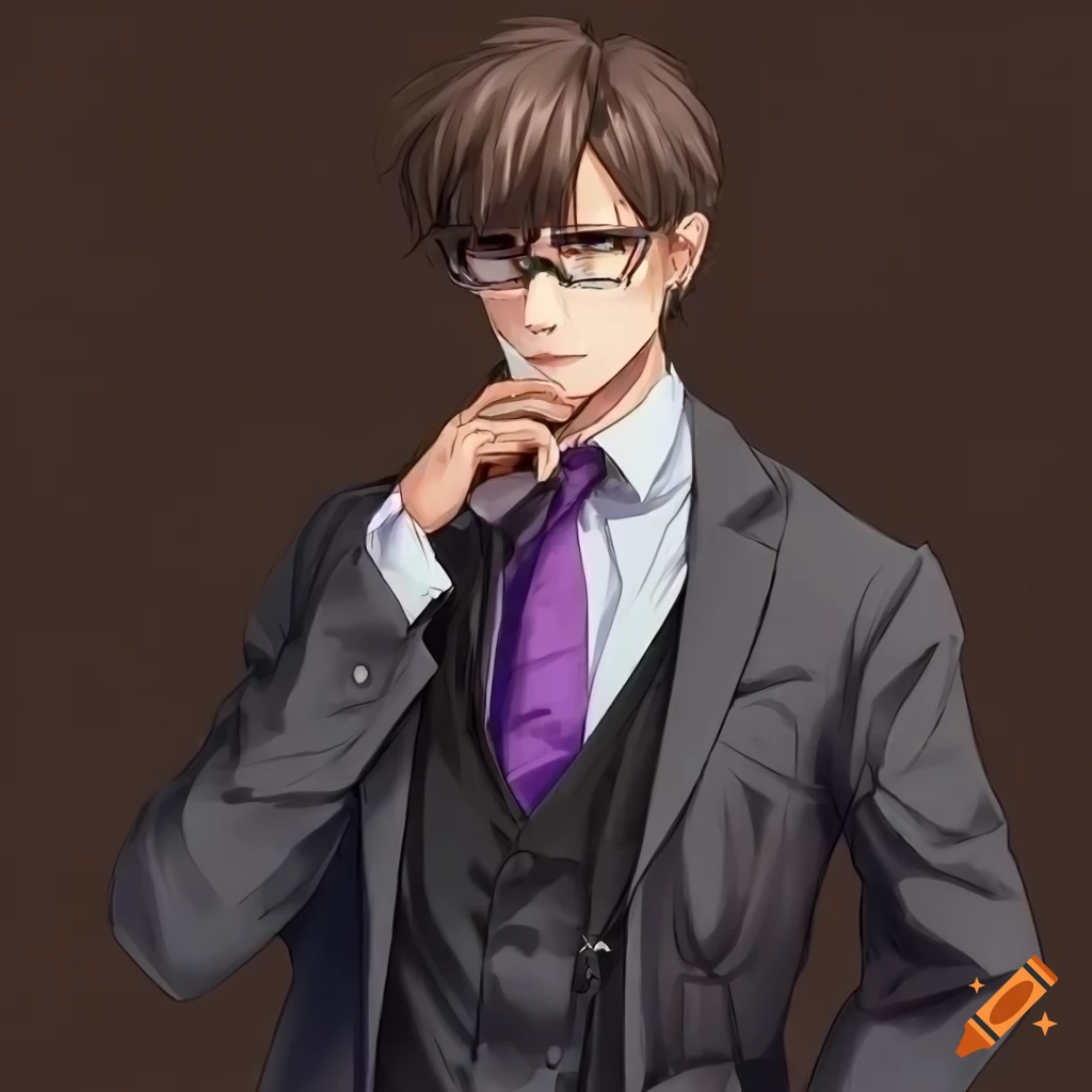 anime character in a classic library