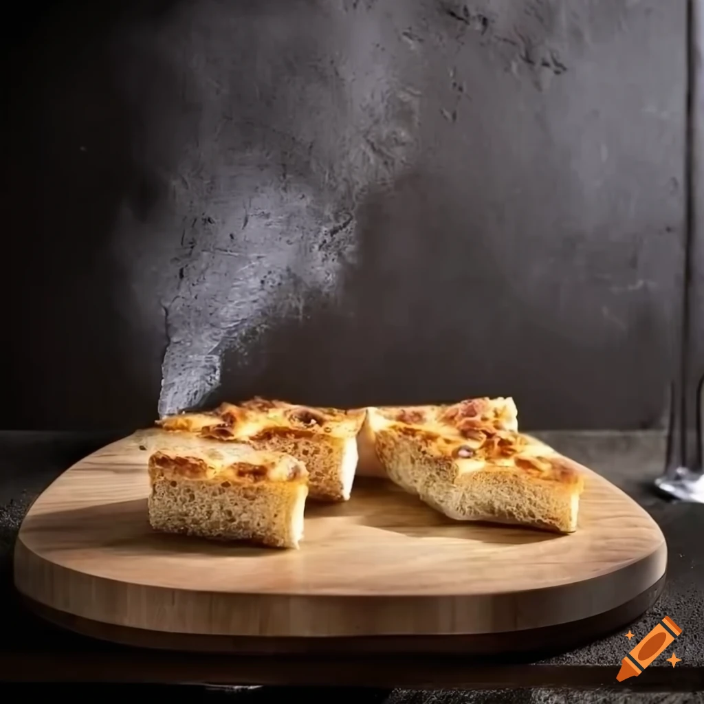 delicious serving of focaccia bread on a cutting board