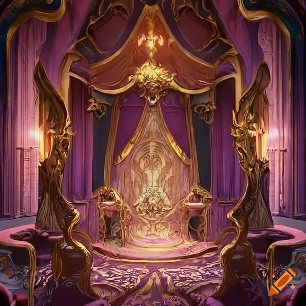 Art nouveau interior design with rose gold accents on Craiyon