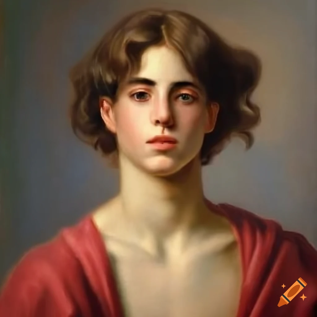 oil painting of a confident Greek god