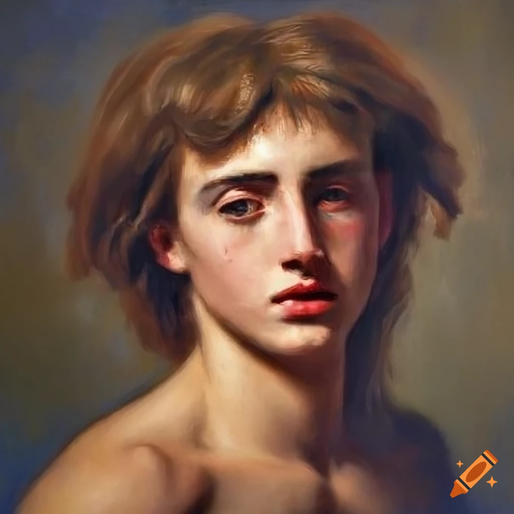 painting of a confident and powerful male god